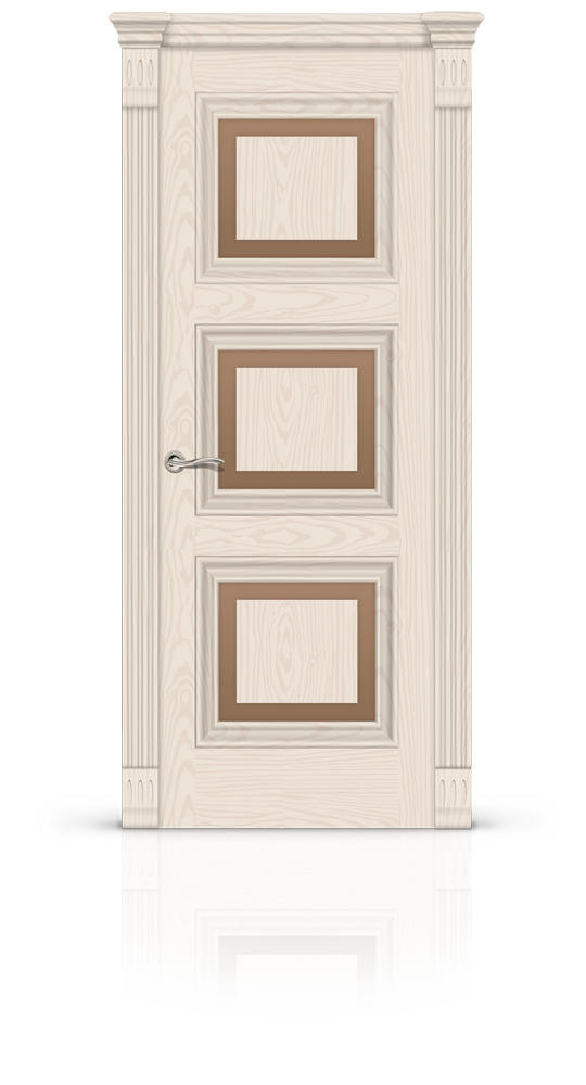 Межкомнатная дверь Элеганс-8 остекленная ясень крем 21378