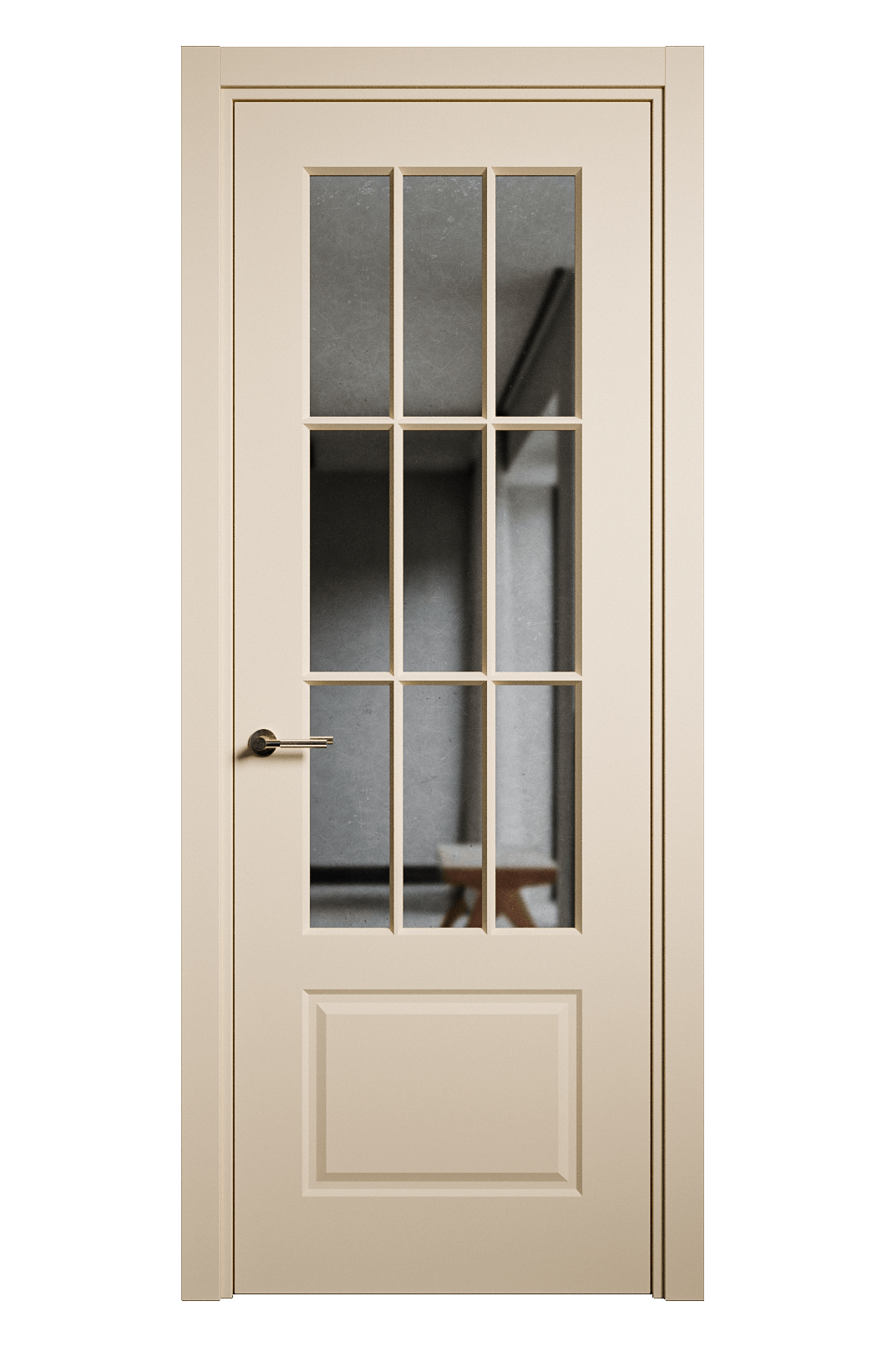 Межкомнатная дверь Олимп остекленная эмаль ral 9001 22949