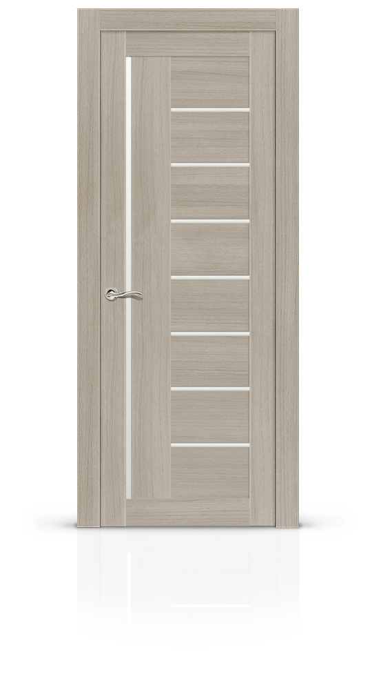 Межкомнатная дверь Верджинио остекленная экошпон ясень кремовый 8819