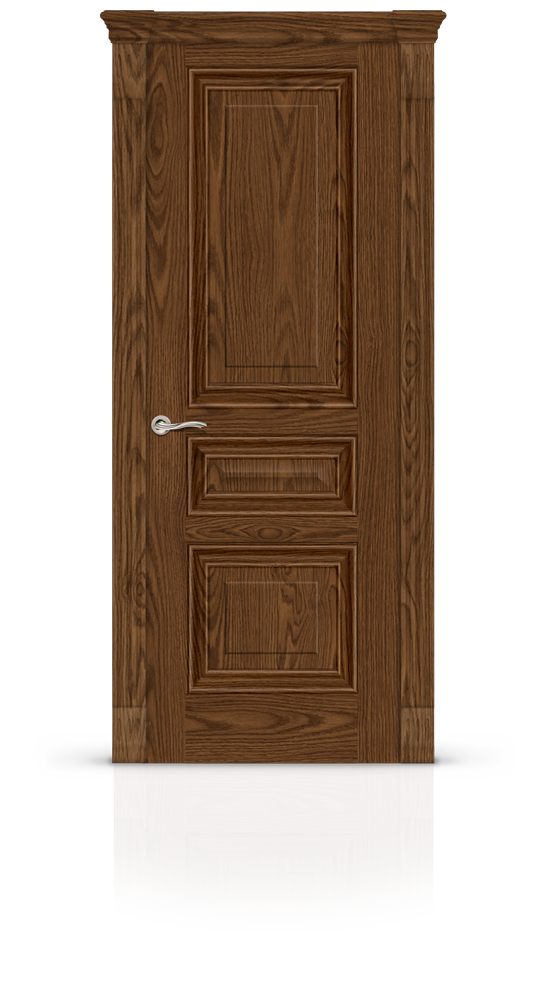 Межкомнатная дверь Элеганс-3 остекленная дуб мореный 21184