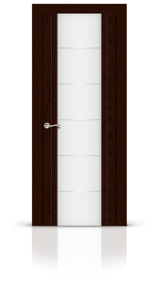 Межкомнатная дверь Виконт остекленная ясень шоколад 7787