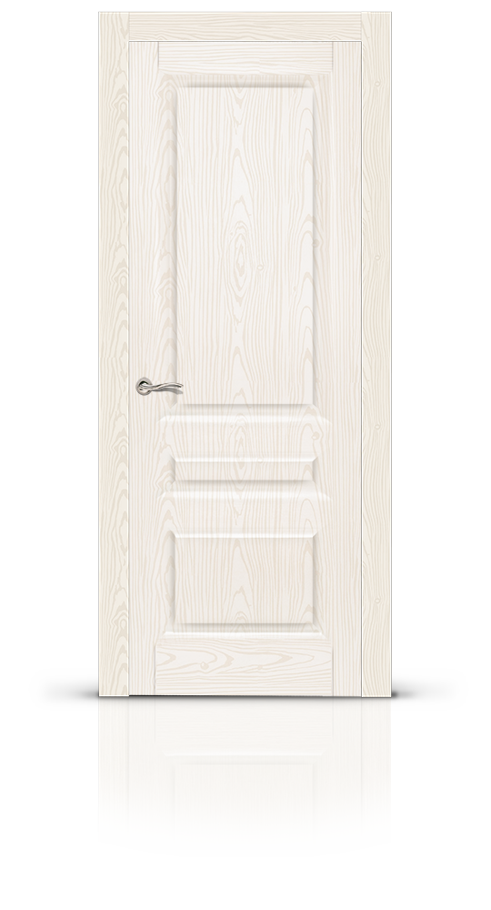 Межкомнатная дверь Малахит-2 Classic остекленная белый ясень 13651