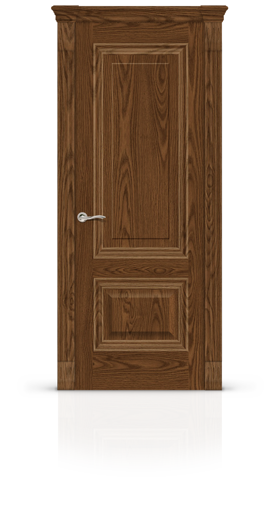 Межкомнатная дверь Элеганс-4 остекленная дуб мореный 21208