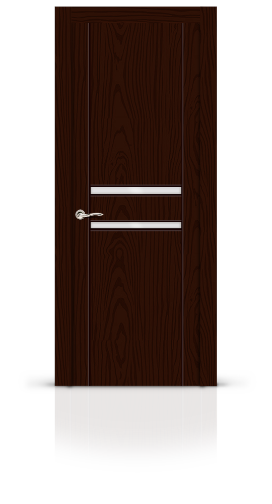 Межкомнатная дверь Турин-2 остекленная ясень шоколад 7956