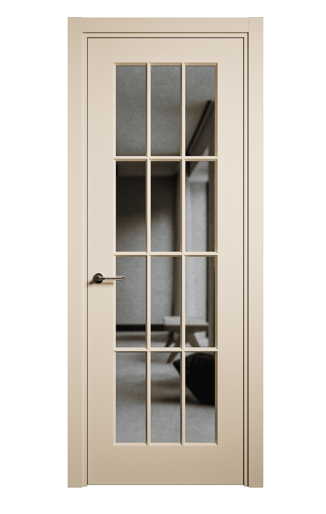 Межкомнатная дверь Олимп-2 остекленная эмаль ral 9001 23029