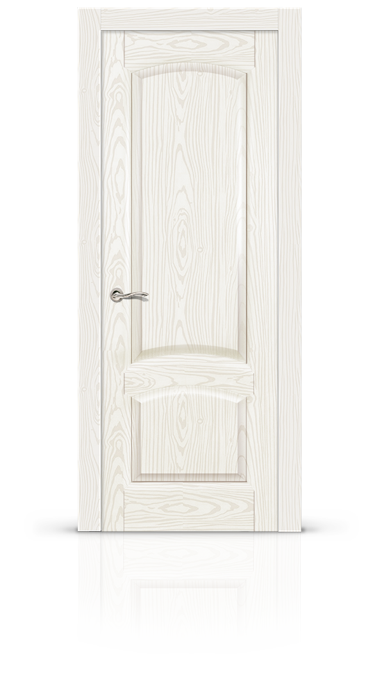 Межкомнатная дверь Александрит остекленная белый ясень 19091