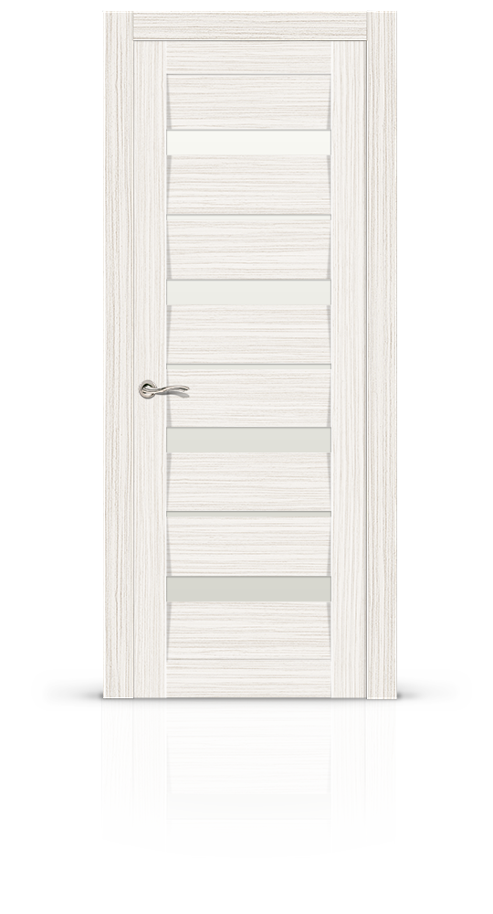 Межкомнатная дверь Сицилио остекленная экошпон беленый дуб 9097