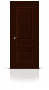 Межкомнатная дверь Малахит-2 в багете глухая ясень шоколад 21706