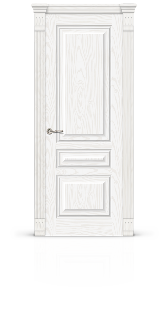 Межкомнатная дверь Малахит-2 остекленная белый ясень 22210