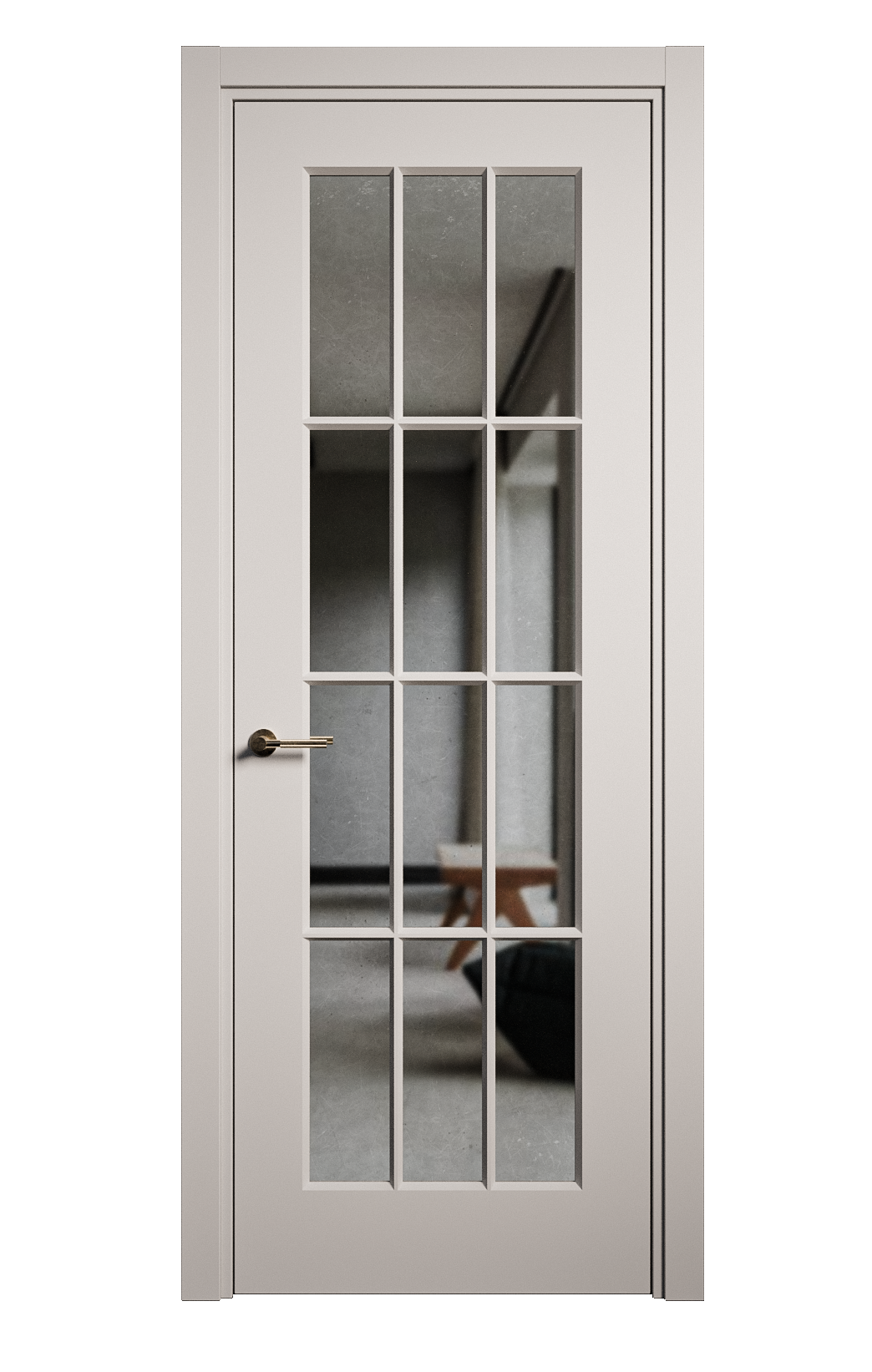 Межкомнатная дверь Олимп-2 остекленная эмаль ral 7047 23012