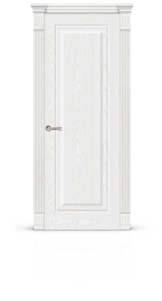 Межкомнатная дверь Малахит-4  глухая белый ясень 22408